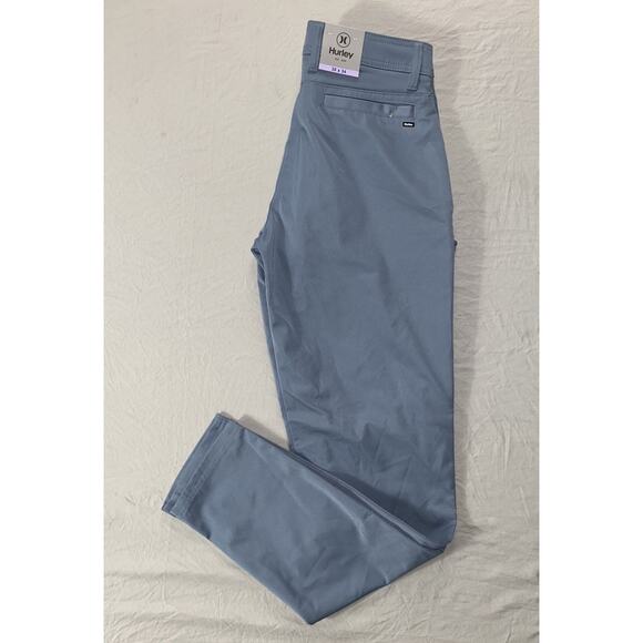 Hurley Flat Front Performance Chino Hybrid Tech Pants. Blue, Men's 30X34. NWT!! - Picture 1 of 7
